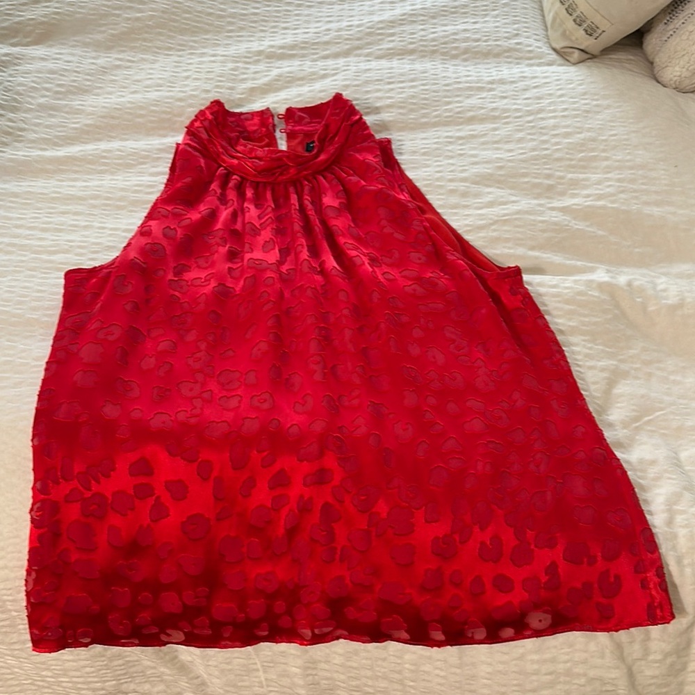 Red Sleeveless Blouse